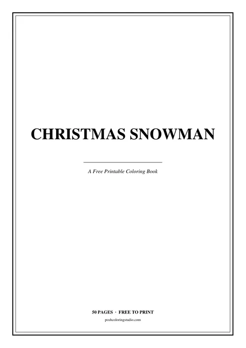 Cover of the free printable christmas snowman coloring book