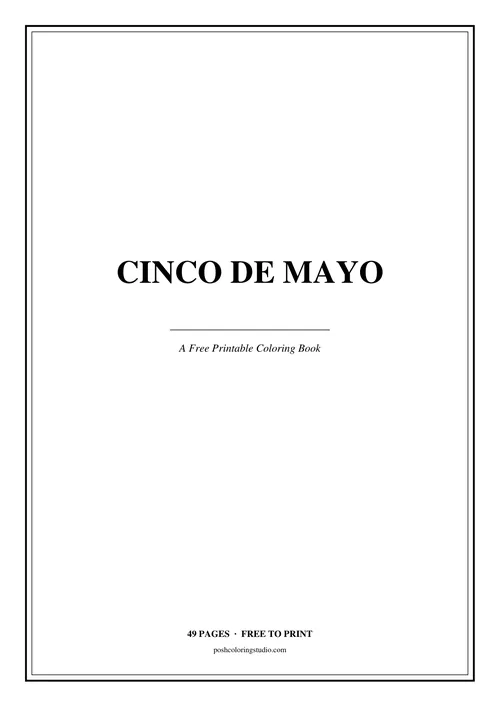 Cover of the free printable cinco de mayo coloring book
