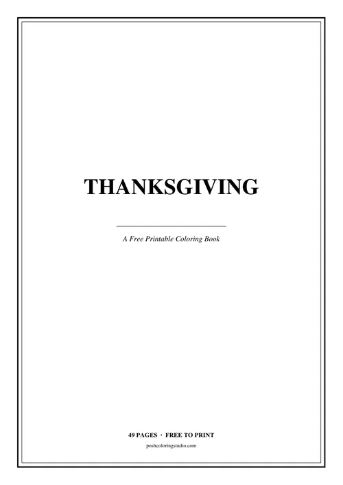 Cover of the free printable thanksgiving coloring book