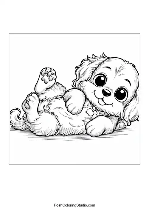A puppy with a playful expression, looking ready to play.