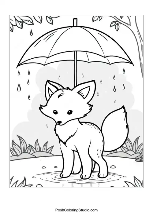 A fox looking curiously at a butterfly.