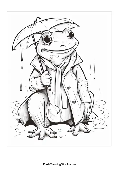 A frog sits on a rock with a serene expression.