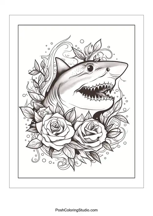 Shark Coloring Pages — free printable coloring page sample