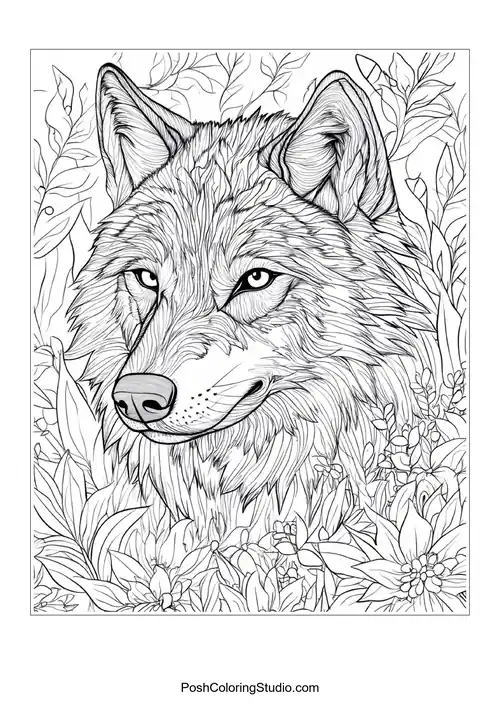 Wolf Adult Coloring Pages sample thumbnail