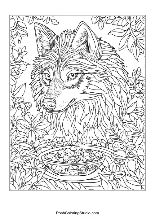 A wolf standing confidently in a natural setting.