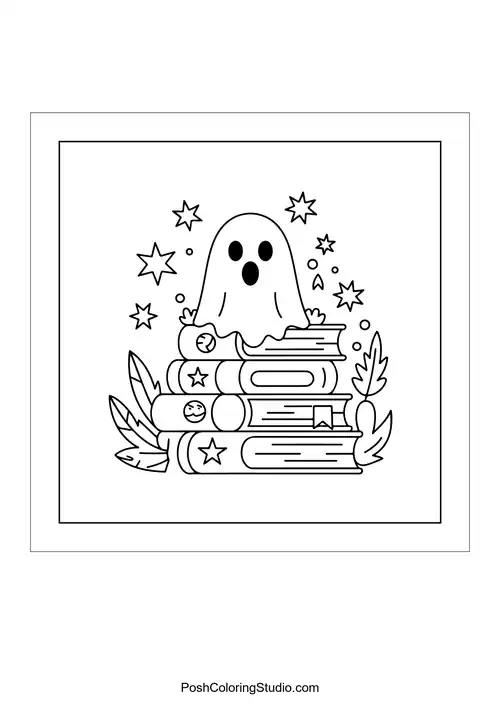 A ghost with a pumpkin in a garden at night.