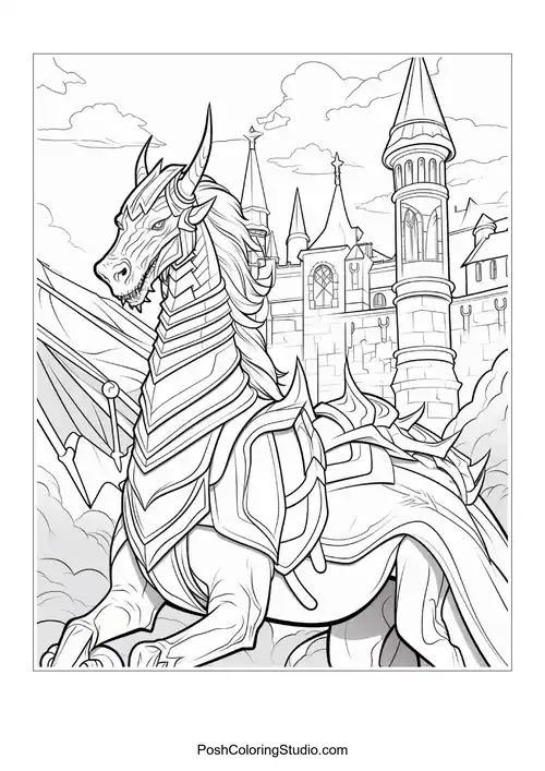A knight stands with a sword in a medieval setting.