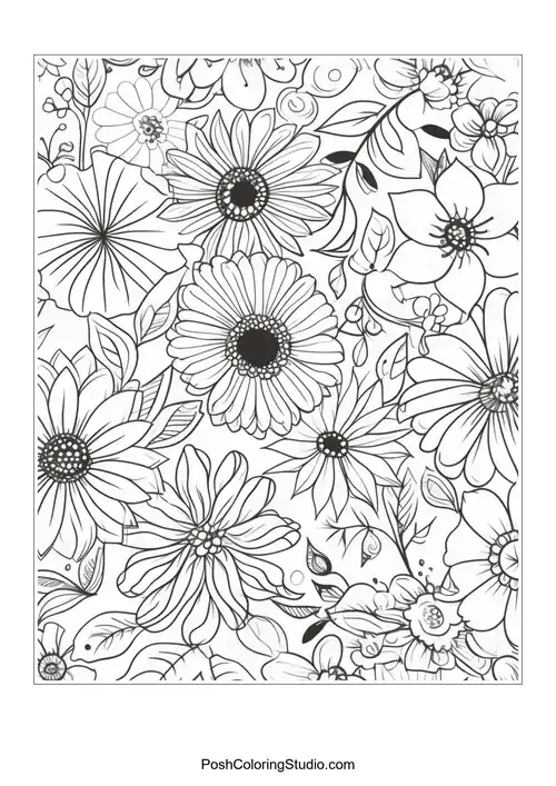 A collection of daisies with intricate petal details.