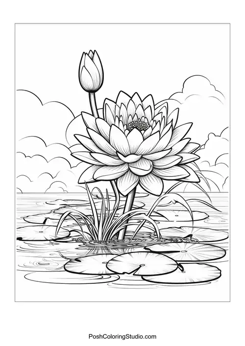 A cluster of lotus flowers with intricate petal designs.