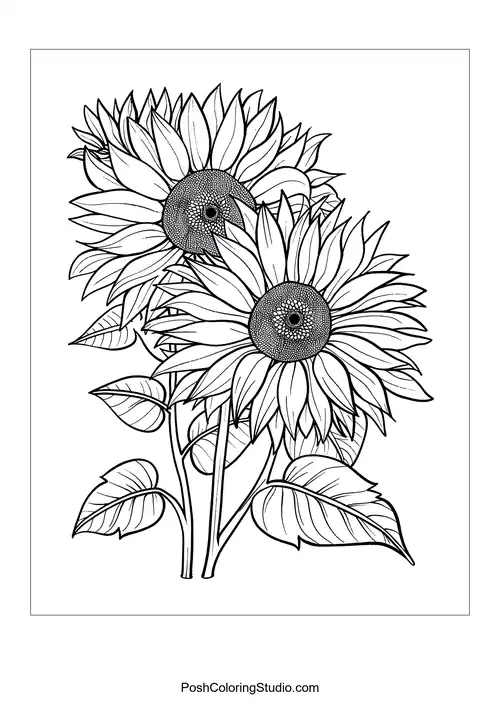 Sunflower Coloring Pages sample thumbnail