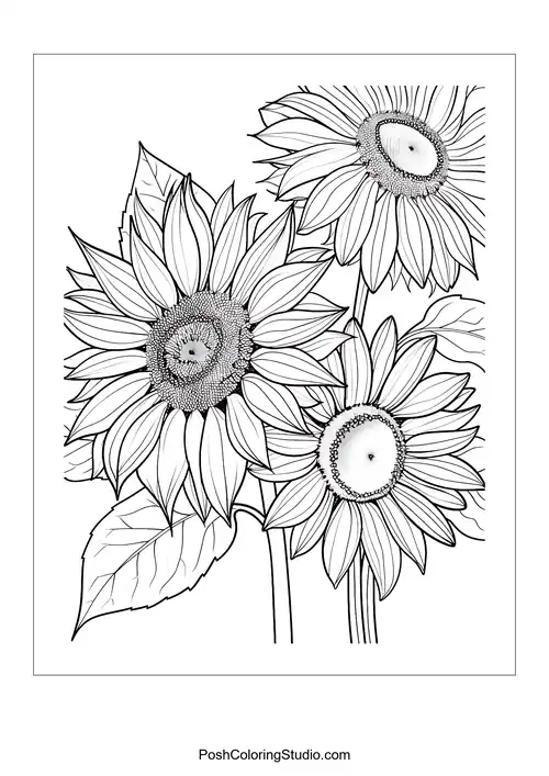 A detailed sunflower with a textured center.