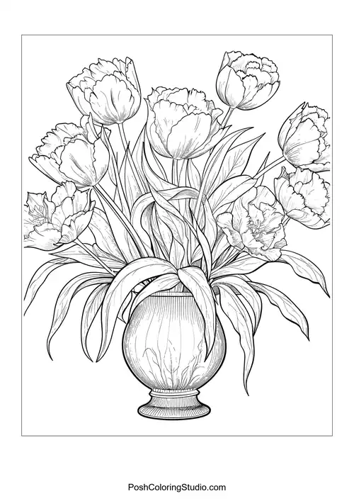 A group of tulips with smooth lines and elegant shapes.