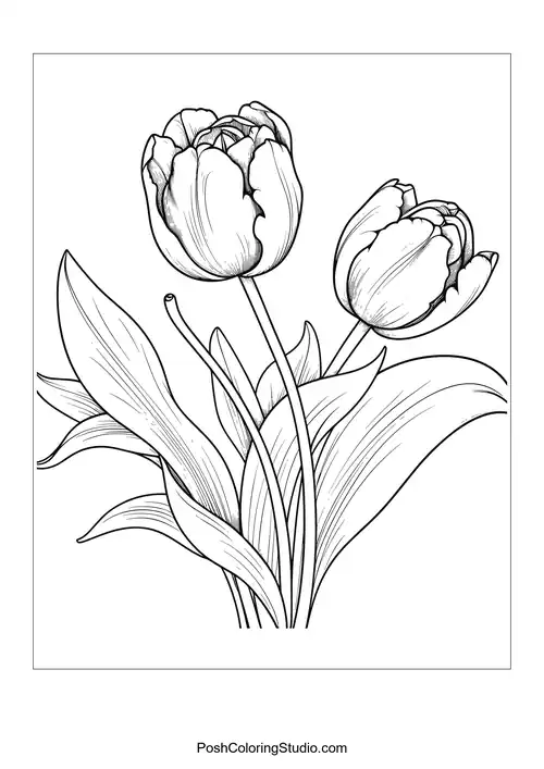 A decorative design featuring a large flower and leaves.
