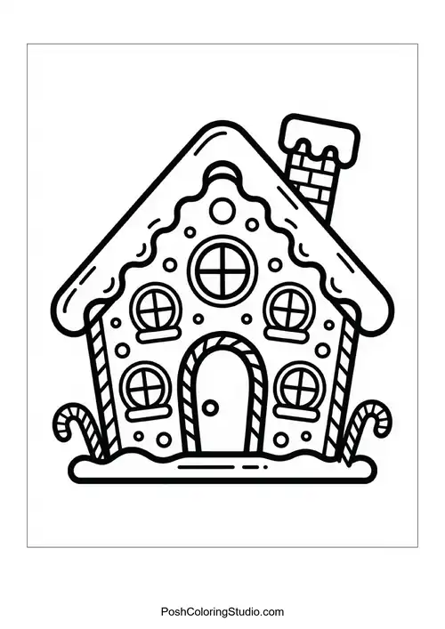 A gingerbread house with a festive message.