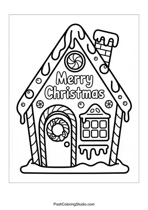 A gingerbread house with a unique candy design.