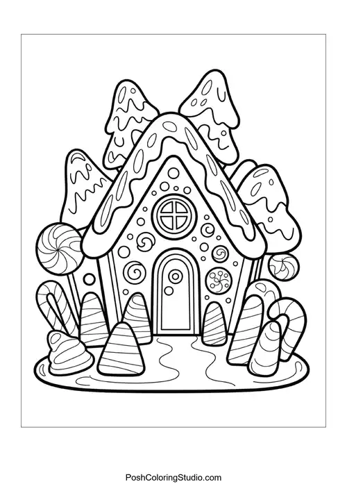 A gingerbread house with a cozy design.
