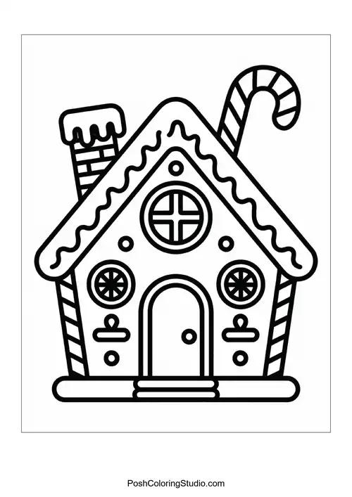 A gingerbread house with a unique candy design.