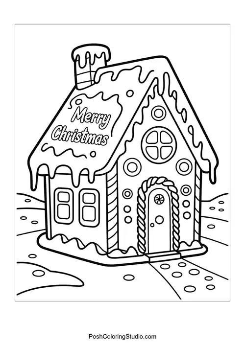 A gingerbread house with a cozy design.