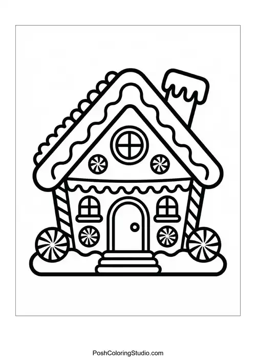 A gingerbread house with a festive greeting.