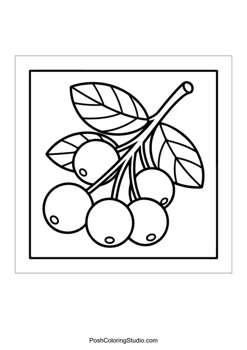 A branch of berries with leaves.