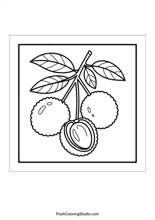 A cluster of mangosteens with leaves.