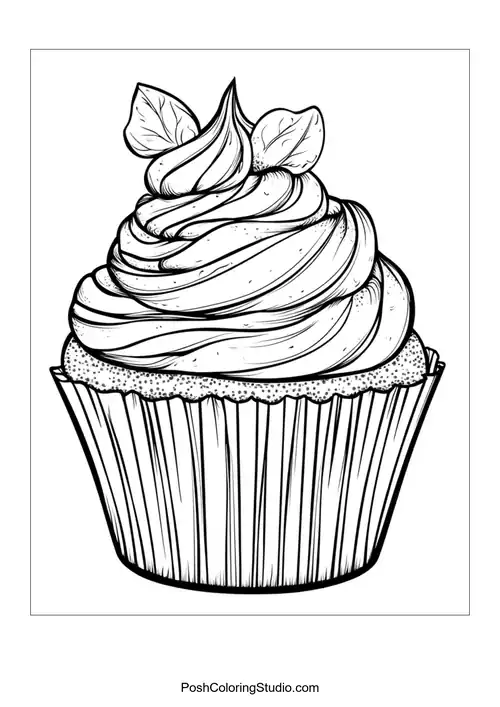 A cupcake with a cherry and a swirl of frosting.