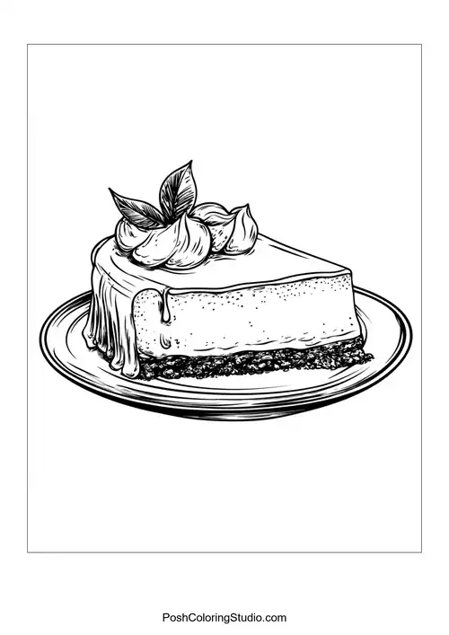 A slice of cake topped with strawberries and cream.