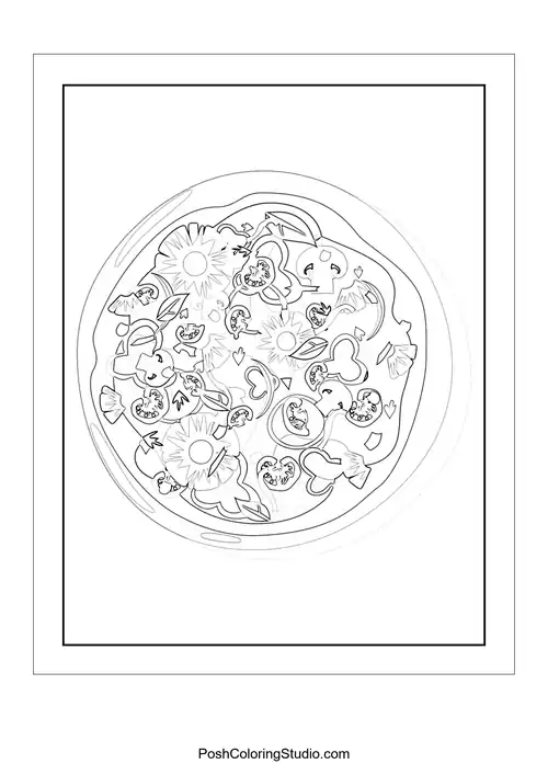 A pizza slice with a big smile and pepperoni toppings.