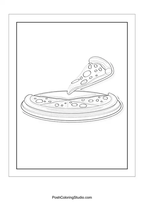 A pizza with a variety of toppings and a happy expression.