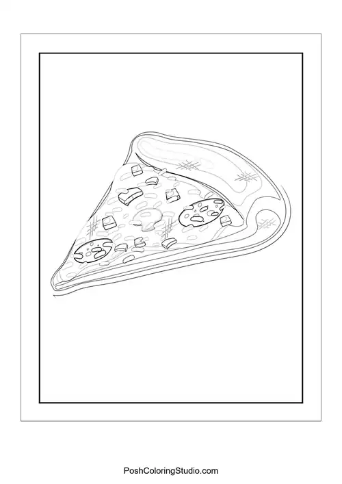 A pizza slice with a big smile and pepperoni toppings.