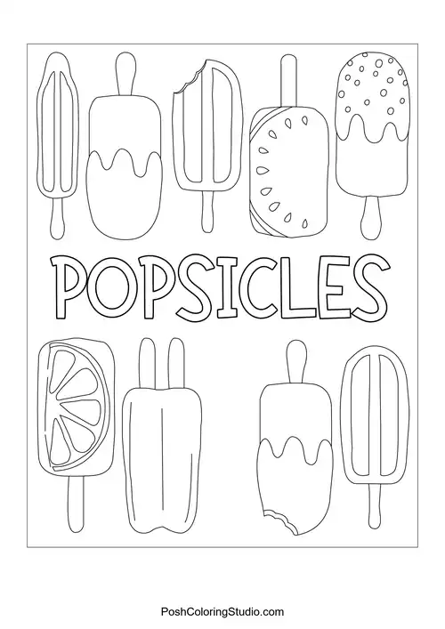 Popsicle Coloring Pages — free printable coloring page sample