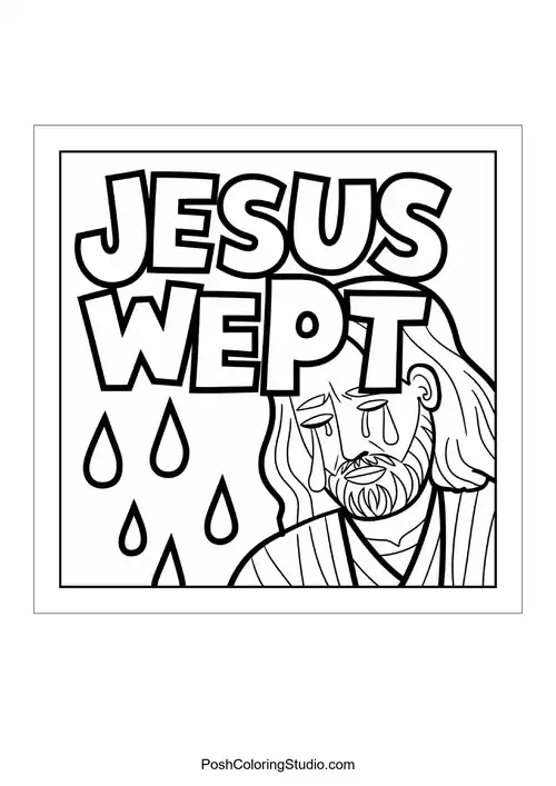 Figures praying with a Bible verse.