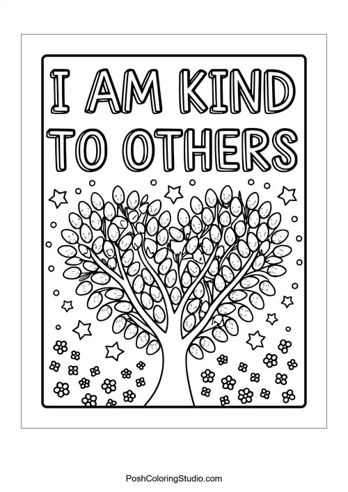 Bold Positive Affirmation Coloring Pages — free printable coloring page sample