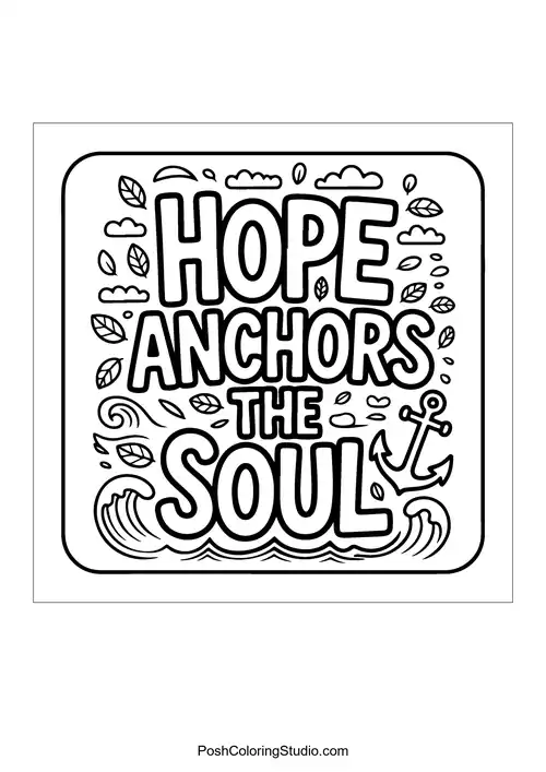 A square design featuring 'Hope Anchors the Soul.'.