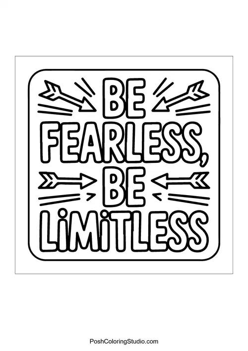 A square design with 'Be Fearless, Be Limitless.'.