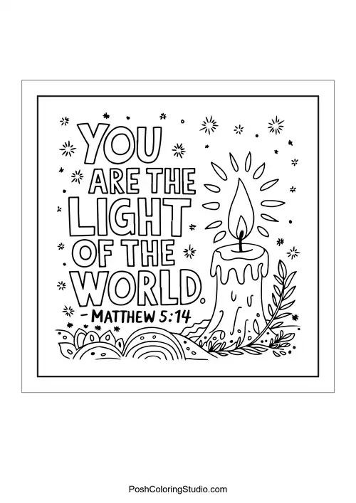 A candle with the text 'You are the light of the world.'.