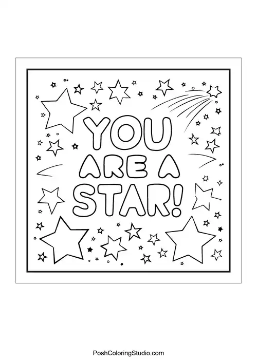 Text 'You are a star!' with various star designs.