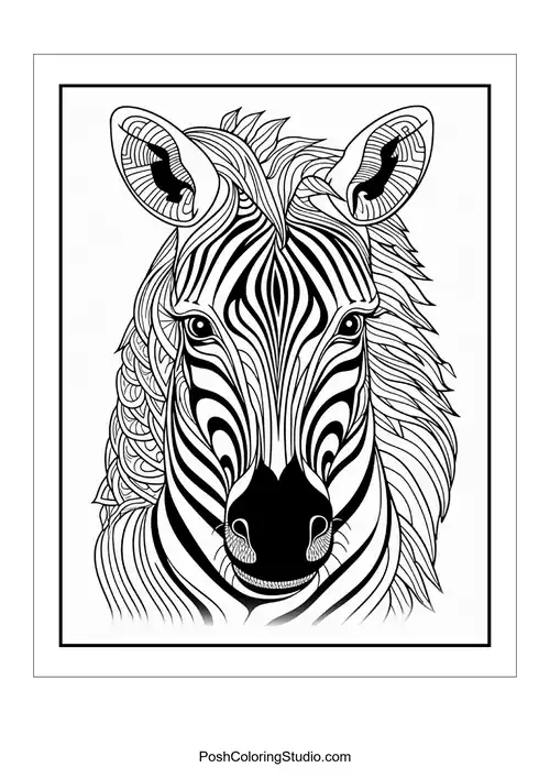 An elephant with intricate patterns and a strong presence.