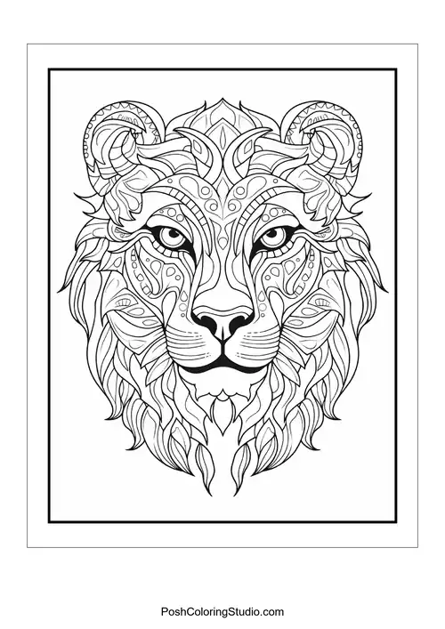 A lion surrounded by various safari animals in a unique arrangement.