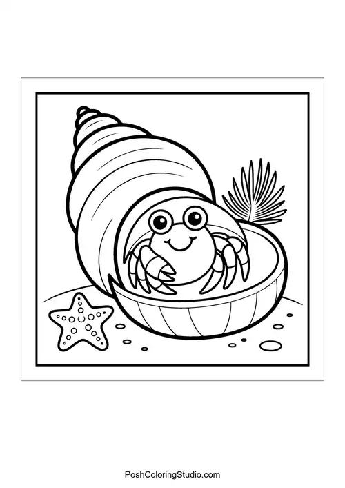 Bold Easy Cozy Beach Coloring Pages sample thumbnail