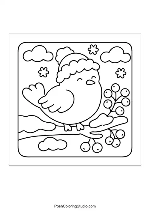 A bird perched on a branch with berries.