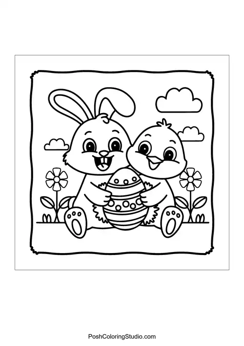 A collection of decorated Easter eggs with bunny ears and a bow.