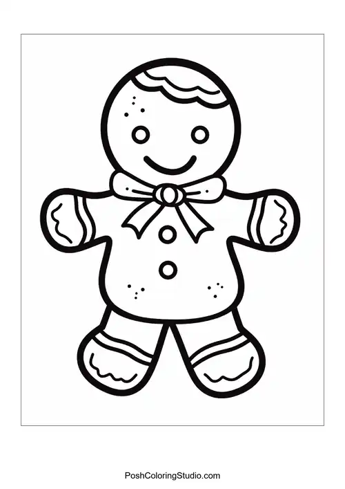 A gingerbread man wearing a top hat and bowtie.