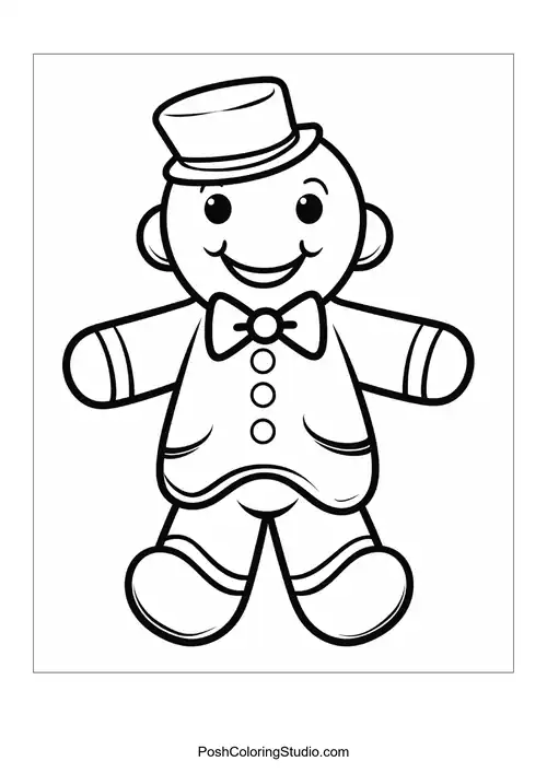 Two gingerbread men standing side by side with bowties.