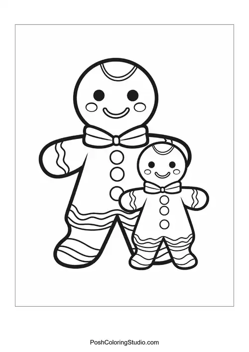 A gingerbread man with a bowtie and circular icing details.