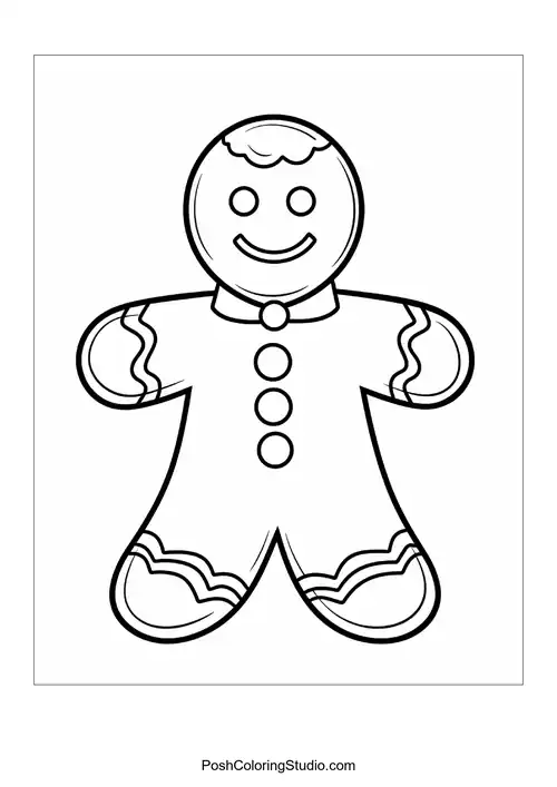 A gingerbread man with a bow tie and intricate icing.