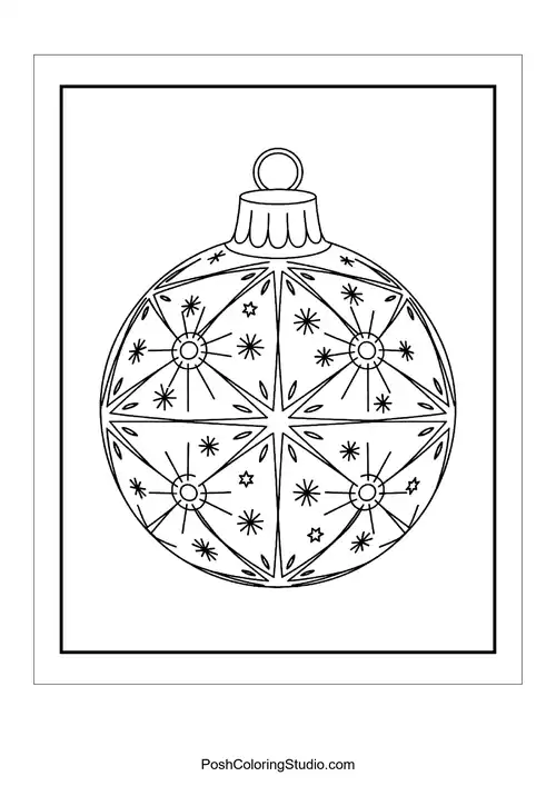 A round ornament with a geometric star pattern.