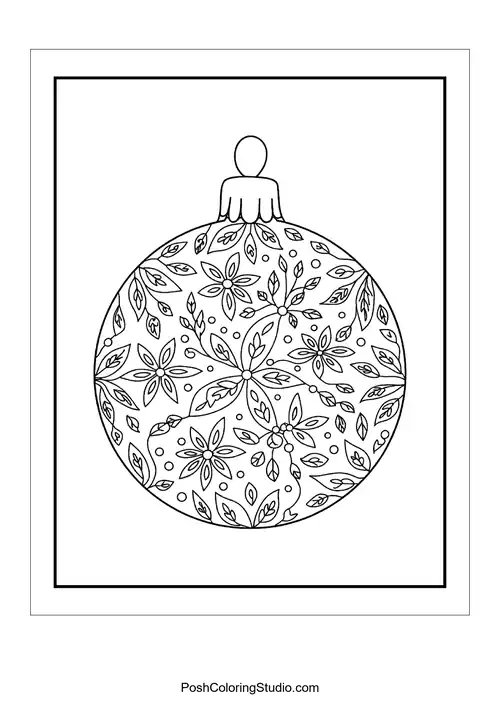 A round ornament decorated with floral patterns.