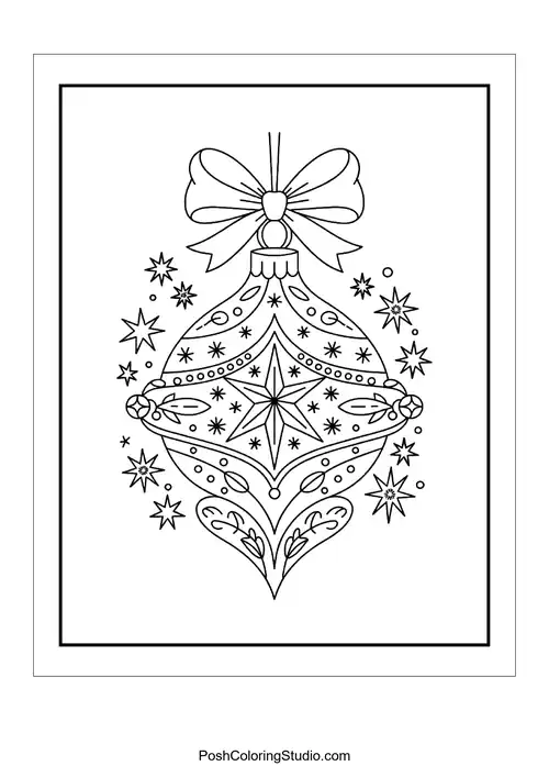 A decorative ornament with stars and swirls.