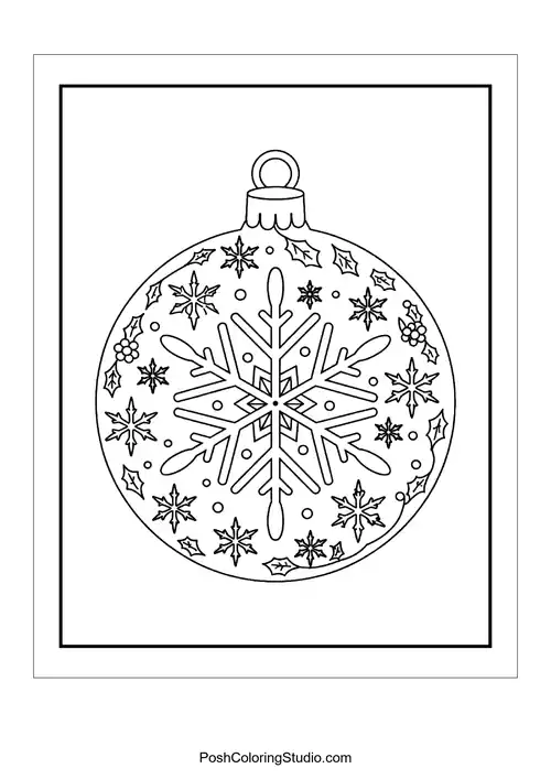A snowflake design with intricate leaf patterns.